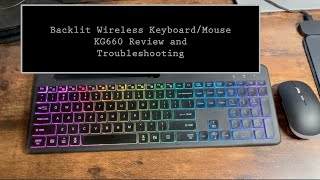 Backlit Wireless Keyboard KG660 Review and Troubleshooting [upl. by Yenobe398]