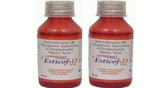 Esticof D Syrup Dextromethorphan HB Phenylephrine Hydrochionde amp Chlorpheniramine Maleate Syrup [upl. by Leirud406]