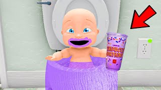 Baby Floods TOILET with GRIMACE Shake [upl. by Nabi685]