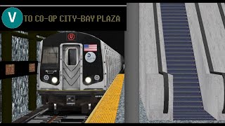 OpenBVE Fiction V Train To CoOp CityBay Plaza R160B Siemens [upl. by Adnilra]