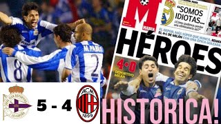 GREATEST COMEBACK  AC MILAN VS DEPORTIVO LA CORUNA 54 AGGREGATE SCORE 2004 UCL QUARTER FINALS [upl. by Akimot]