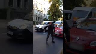 Motorist warns eco protesters then drives his car through their banner [upl. by Bigod]