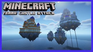 Terra Castle Attack Minecraft Fantasy Floating Castles Creative Music Timelapse Explosive End [upl. by Llij]