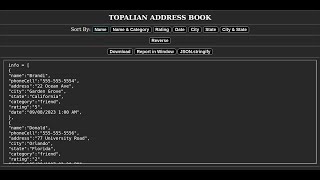 JavaScript Address Book by Christopher Topalian [upl. by Halfdan299]