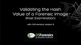 Validating a Forensic Image with OSForensics V8 [upl. by Lonyer]