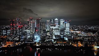 Canary Wharf amp The 02 Arena At Night  DJI Air 3s 4K [upl. by Neerihs235]