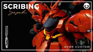 SAB Panel Liner  GUNPLA Panel Line Scribing  RG Sazabi  ASMR [upl. by Ardis737]