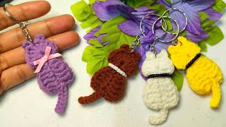 CROCHET CAT KEYCHAIN  HOW TO CROCHET CAT KEYCHAIN  CROCHET CAT TUTORIAL FOR BEGINNERS [upl. by Nadaba]