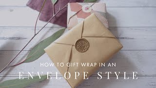 Creative gift wrapping ideas How to wrap a present in an envelope style [upl. by Nahgeam771]