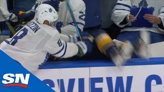 Jake Muzzin’s Massive Hit Leads To Goal For Maple Leafs’ Trevor Moore [upl. by Brozak559]