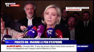 Le Pen sexprime à propos des 5 ans dinéligibilité requis contre elle dans le procès RN [upl. by Margret]