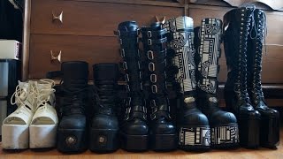 My Platform ShoeGoth Boot Collection  2015 [upl. by Enelrahc712]