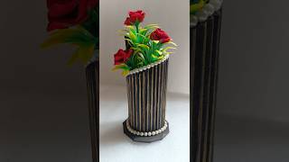 Flower pot making at home decoration with cartoon diy flowerpot craft viralshort [upl. by Corley]