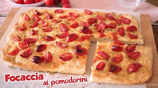 FOCACCIA AI POMODORINI  Ricetta Facile  Focaccia Veloce senza Lievitazione [upl. by Gweneth]