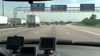 Driving on 401 around Pearson International Airport [upl. by Anassor]