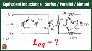 Equivalent Inductance of Series and Parallel Inductors With Mutual Inductance [upl. by Esylla]