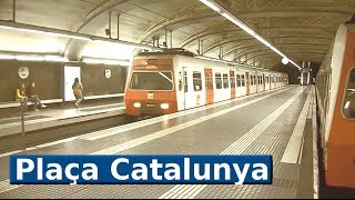 Metro FGC Barcelona Plaça Catalunya L6  L7  S1  S2  S5  S55 UT 111  112  113 2014 [upl. by Roel531]