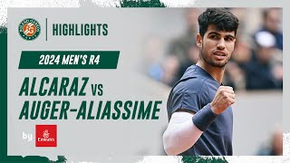 Alcaraz vs AugerAliassime Round 4 Highlights  RolandGarros 2024 [upl. by Anilev]