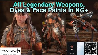 Horizon Forbidden West  All New Legendary Weapons Dyes amp Face Paints Obtained [upl. by Dorkas]