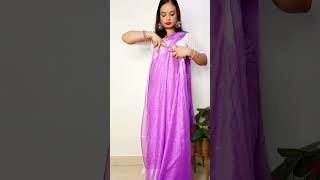 Chiffon Saree Draping tips 💜 beautynstyle sareedraping sareedraping shortvideo [upl. by Paton721]