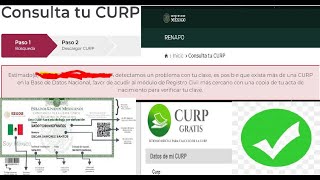 CÓMO CONSULTAR TU CURP CUANDO NO APARECE EN LA PAGINA OFICIAL DEL RENAPOGOBIERNO O APARECE ERROR [upl. by Zsa]