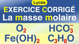 Calculer la masse molaire dune entité chimique  Chimie  Lycée [upl. by Asiulairam]