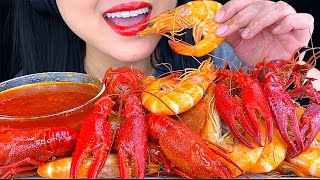 ASMR GIANT SEAFOOD BOIL EATING GIANT CRAWFISH amp SHRIMP 먹방 MUKBANG Eating Sounds NO TALKING [upl. by Aihsemaj]