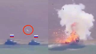 Javelin suddenly destroys a column of Russian tanks [upl. by Anerak]