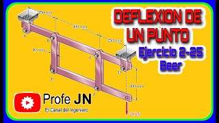 CALCULO DE LA DEFLEXION DE UN PUNTO EJERCICIO 225 RESISTENCIA DE MATERIALES DE BEER 5 EDICION [upl. by Dickens]