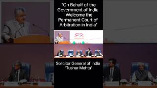 On behalf of the GOI  I Welcome the Permanent Court of Arbitration in India  TusharMehta SCLive [upl. by Torp]