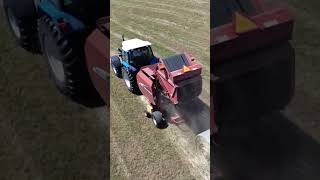 Baling Hay Ford 7740 Tractor  New Holland 7740  Keep Rollin tractorvideo drone [upl. by Anai99]