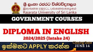 English Diploma in Rajarata University I 20242025 Year Intake 24 [upl. by Maccarthy]