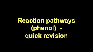 Quick Revision  Organic reaction pathways phenol [upl. by Akinajnat]