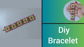 How to make beaded braceletDIY bracelet beadingtutorial braceletmaking [upl. by Penman]