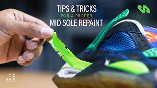 Jordan 4 Restoration  Tips amp Tricks For Repainting Midsoles [upl. by Orodisi340]