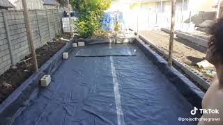 Aquaponics DWC bed liner installation [upl. by Napra180]