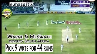 Warne and McGrath destroy South Africa  from 891 to 133 all out [upl. by Barbe]