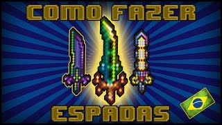 Como Fazer Terra Blade True Excalibur e True Nights Edge  Terraria Brasil [upl. by Goodson976]