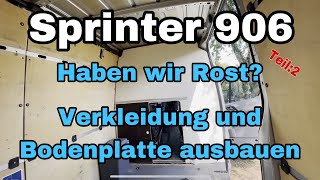 Sprinter 906 Haben wir Rost unter der Verkleidung  Van Ausbau Teil2 Verkleidung und Bodenplatte [upl. by Emmalynne]