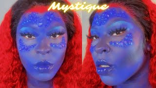 Mystique XMen Makeup Tutorial  Halloween Cosplay Transformation [upl. by Maher318]