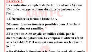 ALCOOLS  EXERCICE 6 [upl. by Guria]