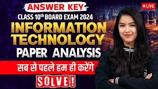 Class 10 Information Technology Answer Key 2024  IT Paper Solutions 2024 All Sets Board Exam 2024 [upl. by Ray]