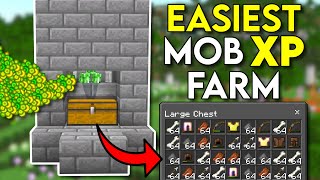 Easiest Mob XP Farm For Minecraft Bedrock 121 No Spawner [upl. by Kcirrag862]