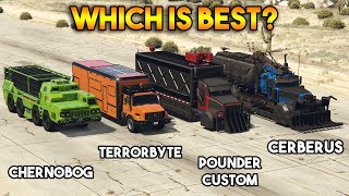 GTA 5 ONLINE  CHERNOBOG VS TERRORBYTE VS CERBERUS VS POUNDER CUSTOM WHICH IS BEST [upl. by Arammat]