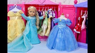 American Girl Doll Disney Princess Closet Tour [upl. by Petronille]