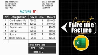 Comment faire une facture sur Excel Les Bases [upl. by Taft896]