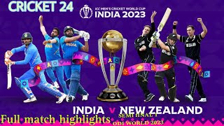 World Cup 2023 Semi Final Clash IND vs NZ Highlights  CRICKET 24 [upl. by Eelaroc178]