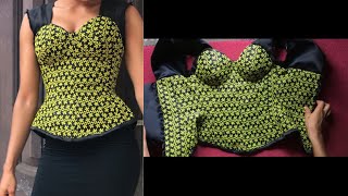 How to cut and sew a corset top with waist snatching  Detailed tutorial  Part Two [upl. by Kipper]