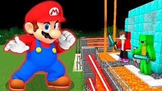 MARIO vs Security House in Minecraft Challenge Maizen JJ and Mikey [upl. by Neeron550]