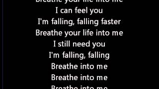 Red  Breathe into me lyrics [upl. by Notniv]